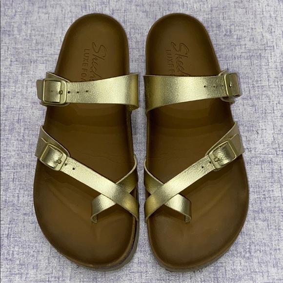 sketchers gold sandals